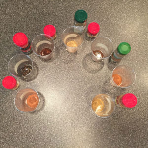 As part of the weekly "palate challenge," we smelled various spices that are known to be characteristics of certain beer flavors and aromas.